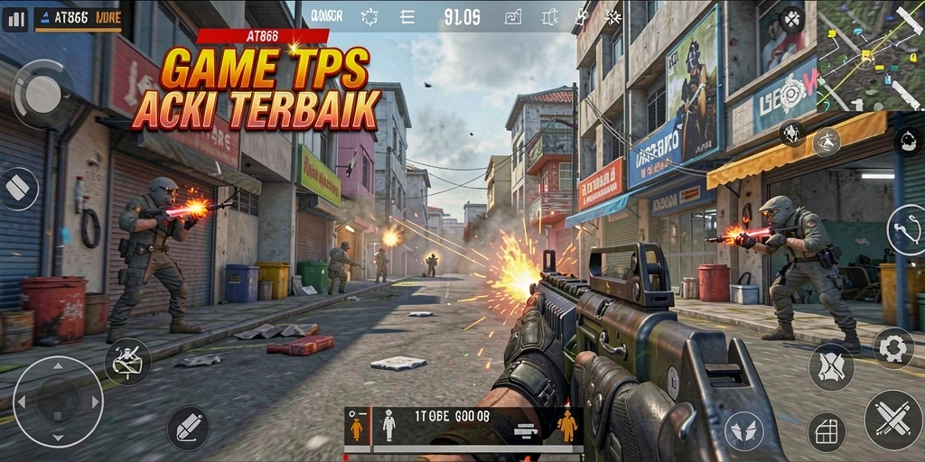 Screenshot menampilkan intensitas aksi dalam game TPS AT866.