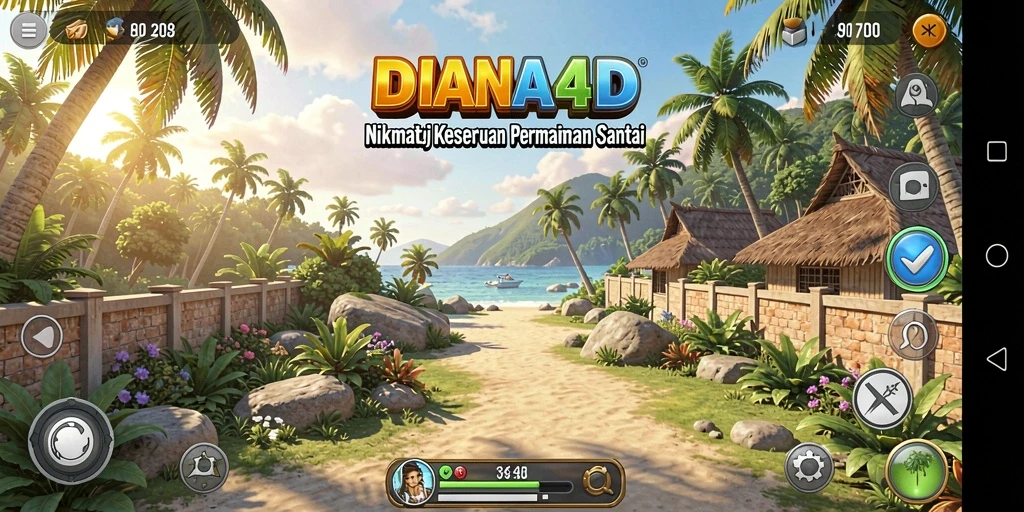 Tangkapan layar utama DIANA4D menampilkan gameplay santai dan seru.
