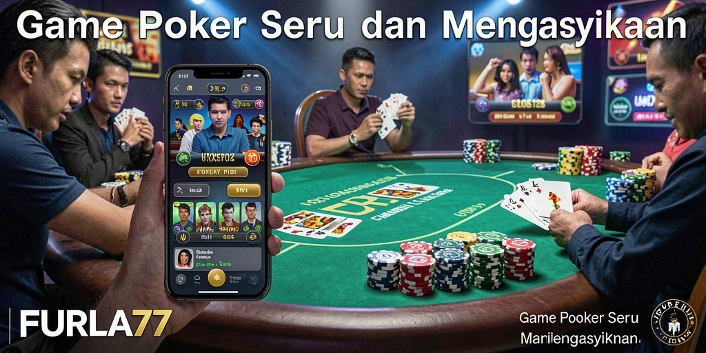 Tampilan menarik dari gameplay Poker di FURLA77.