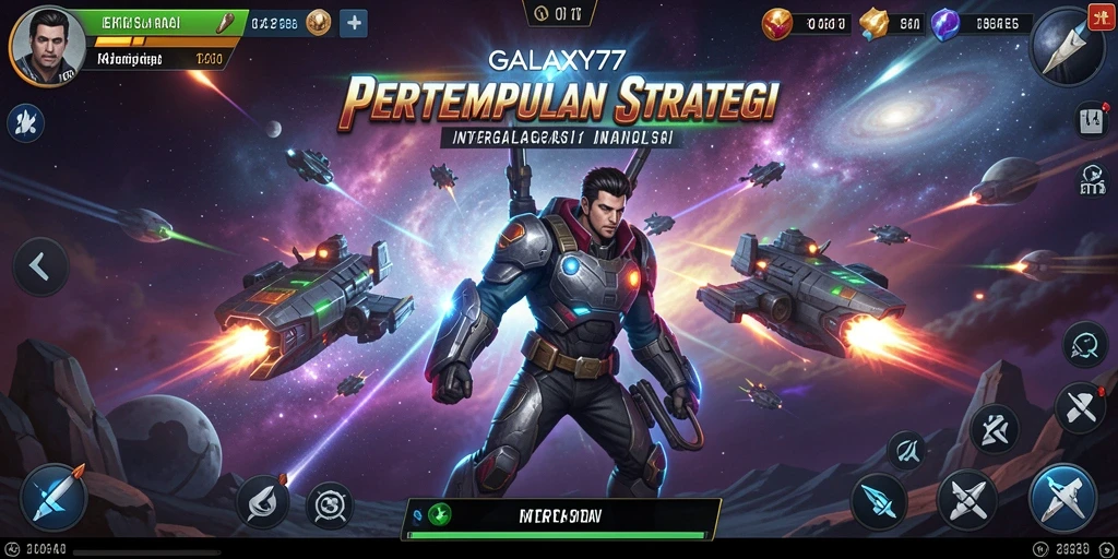 Tangkapan layar aksi menegangkan dalam GALAXY77 dengan strategi luar angkasa.