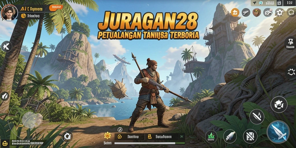 Tangkapan layar gameplay JURAGAN28 yang menampilkan eksplorasi dunia terbuka.