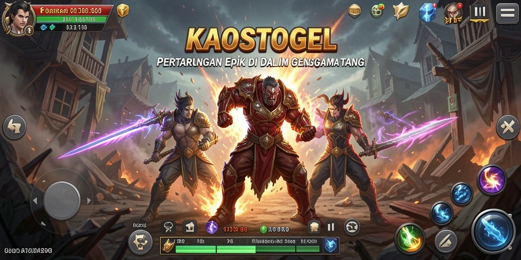 Tampilan aksi pertarungan seru dalam KAOSTOGEL yang memikat.