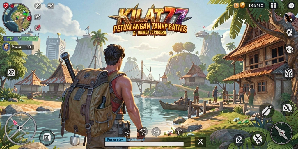Screenshot KILAT77 menampilkan dunia terbuka yang luas dan penuh petualangan.