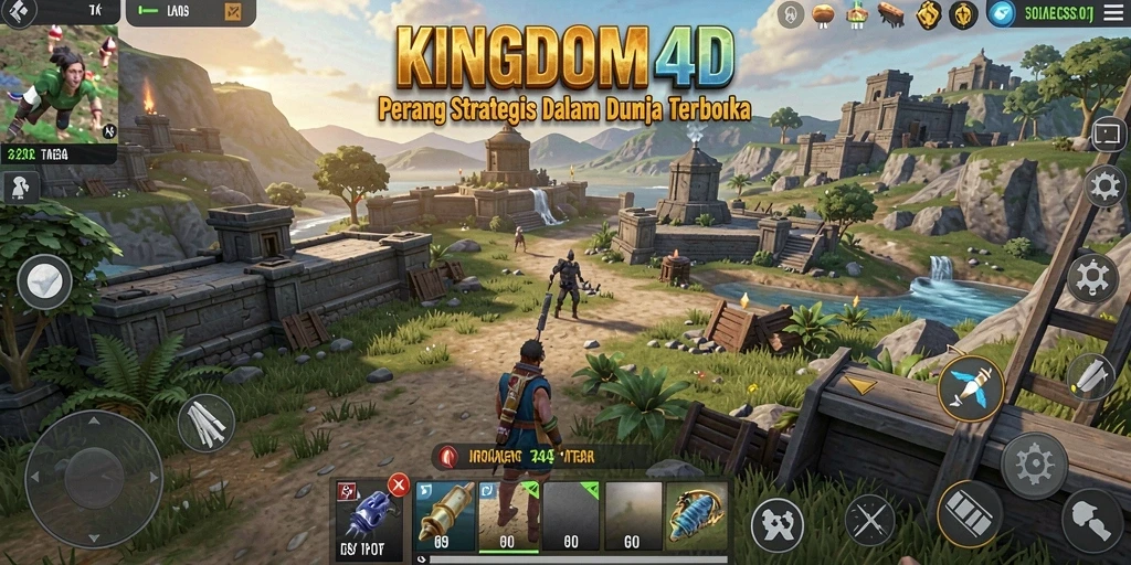 Gameplay KINGDOM4D yang intens dan mendebarkan ditampilkan dalam aksi.