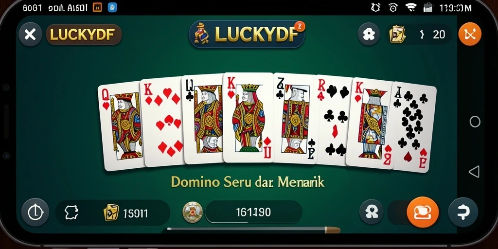 Screenshot menunjukkan permainan Domino yang seru di LUCKYDF.