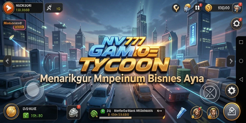 Screenshot gameplay NV77 yang menampilkan pengelolaan bisnis Tycoon.