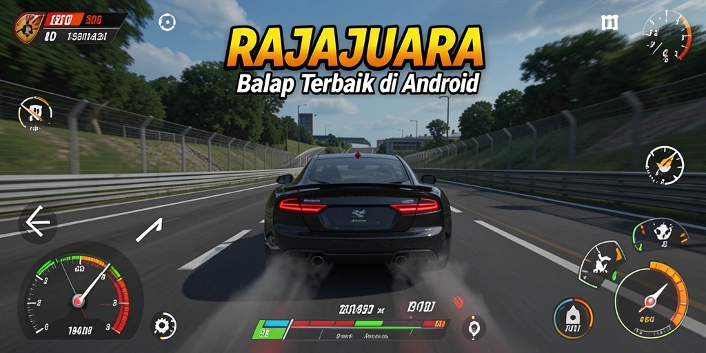 Tampilan seru gameplay RAJAJUARA saat balapan.