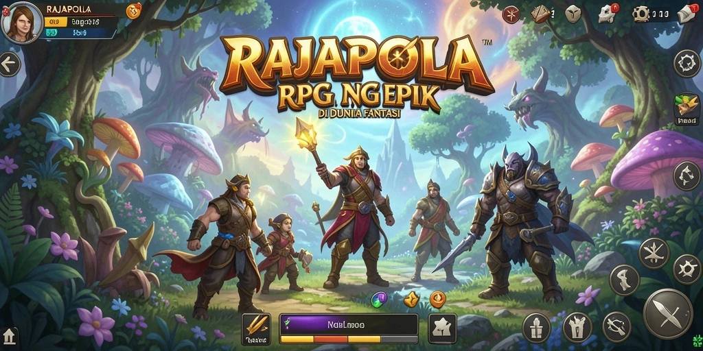 Tampilan gameplay menarik RAJAPOLA dengan pertempuran seru.