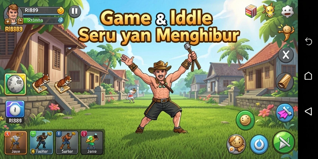 Tampilan gameplay RI889 yang atraktif dan penuh warna.