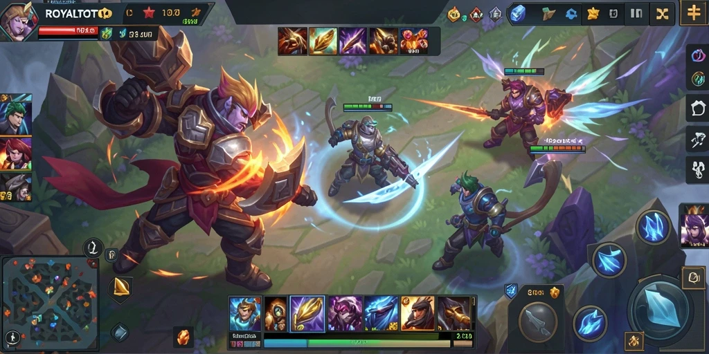 Tampilan menarik dari gameplay MOBA di ROYALTOTO.
