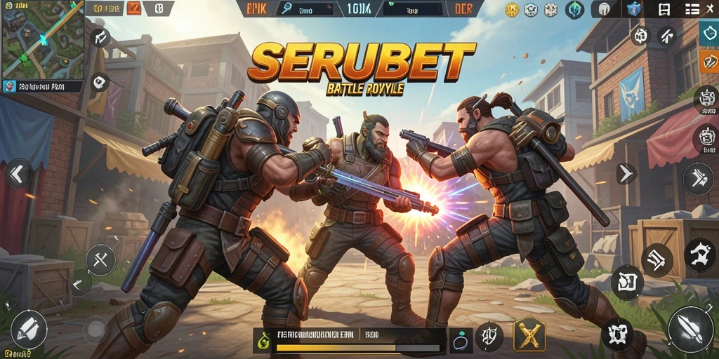 Tangkapan layar gameplay SERUBET yang menegangkan dari arena Battle Royale.