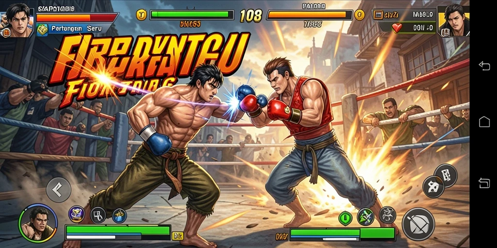 Tampilan gameplay seru dari SIAP108 dengan karakter Fighting.